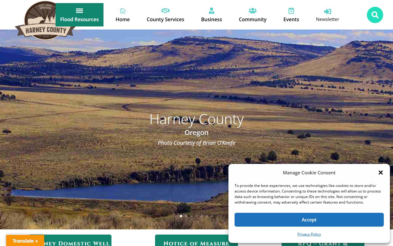 Harney County Sheriff's Office website for inmate population lookup