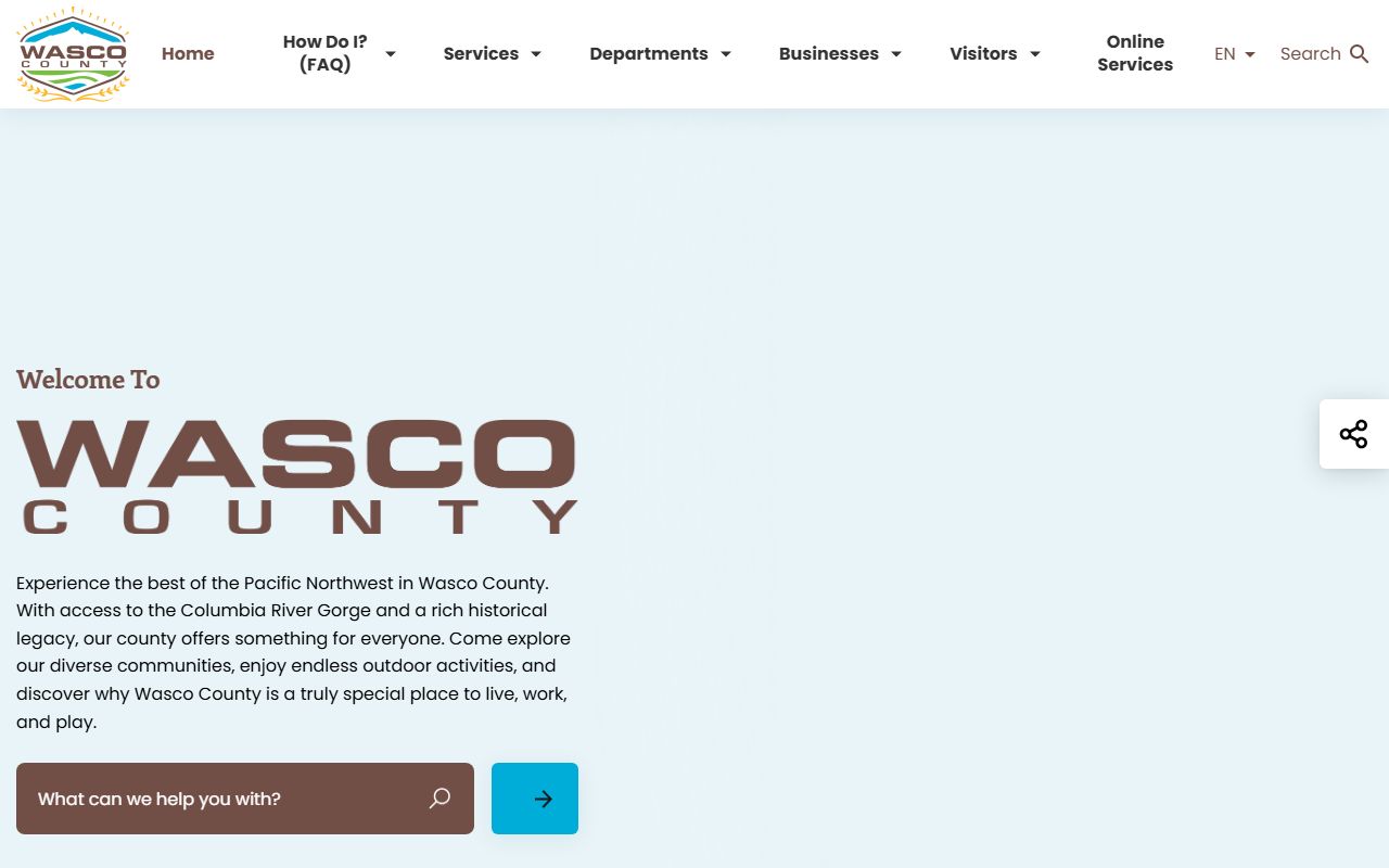 Wasco County official website for inmate population records